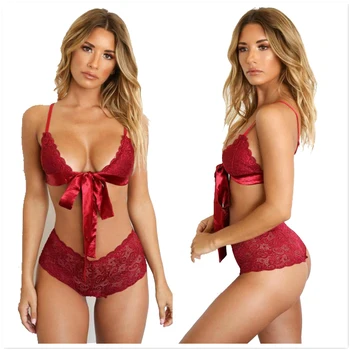 

Sexy Lingerie Suit Underwear Sleepwear Women G-string Bra Lace Babydoll Nightwear Lady Lace Babydoll Lingerie Beachwear Porno