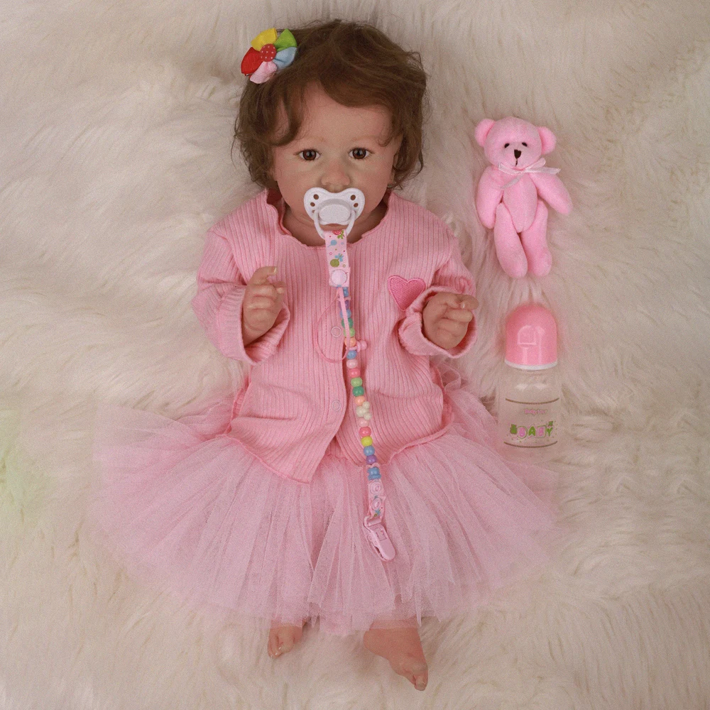 2" 50 см Bebe кукла младенец кукла силиконовая Кукла Reborn Baby Dolls полное тело мягкий винил тело Игрушки для девочек Baby Doll фигурка
