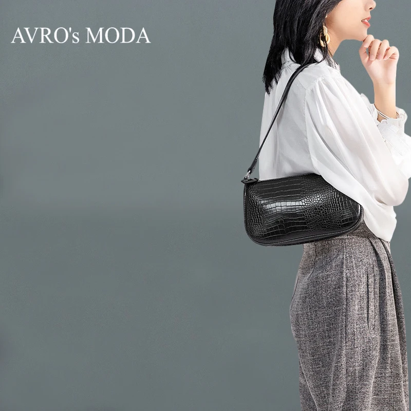 

AVRO's MODA fashion crocodile pattern pu leather shoulder bags for women 2019 ladies handbag woman retro casual small tote bag