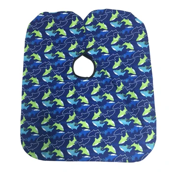 

Dolphin Pattern Soft Apron Easy Clean Anti-Static Hair Cutting Salon For Children Hairdressing Cover Non-stick Bat Sleeve