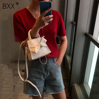 

[BXX] 2020 Summer Fashion Design Women's Bowtie Single Shoulder Crossbody Bag Female PU Leather Bag All Match Handbag LM365
