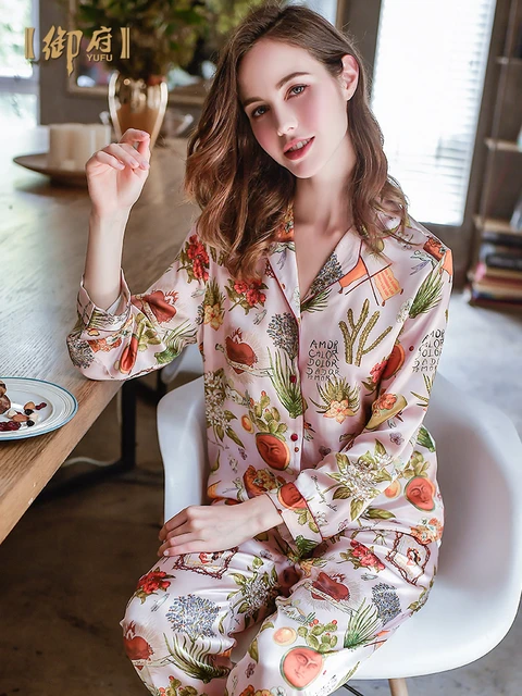 Women's 100% Mulberry Silk Pajama Set Comfy Silk Pajama Set For Spring  Summer Fall 2pc Long Sleeve Silk Sleepwear Lady Home Suit - Pajama Sets -  AliExpress