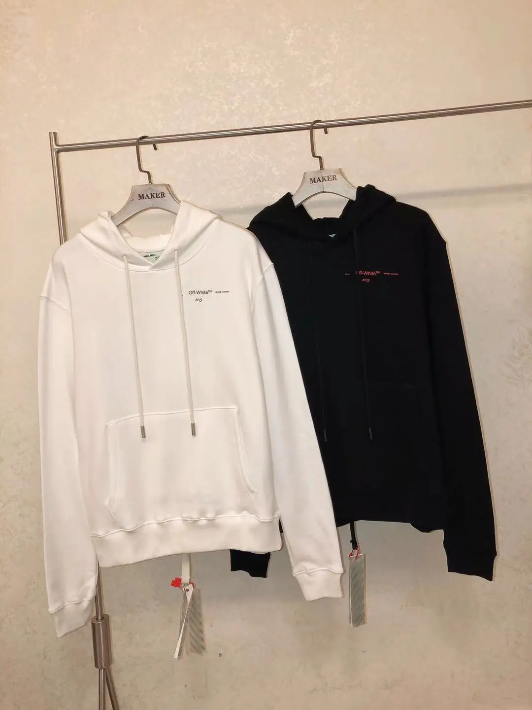 Высокое качество 19SS OFF-WHITE OW цифровое управление инъекция ограниченная крест стрелы Печать Мужская Пара Толстовка с капюшоном