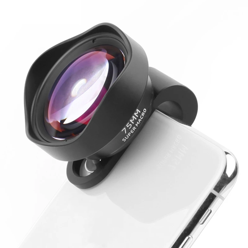 Pholes 75mm Mobile Macro Lens Phone Camera Macro Lenses For Iphone Xs Max Xr X 8 7 S9 S8 S7 Piexl Clip On 4k Hd Lens