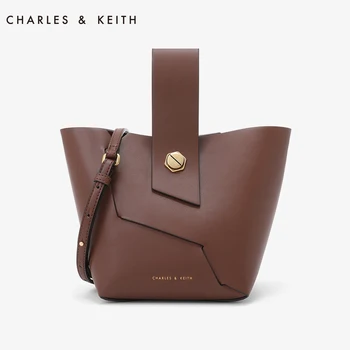 

CHARLES＆KEITH New Arrival for Spring 2020 CK2-10270100 Women's Shoulder Bag Hexagon Decorative Metal Rivets , Bucket Bag