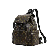 Стиль женский рюкзак с классическим принтом с двойной пряжкой на шнурке сумки большой женский рюкзак; спортивная сумка