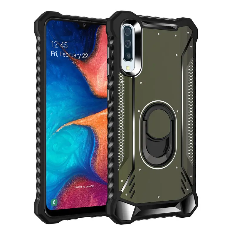 Роскошный противоударный чехол-кольцо для samsung Galaxy A50 A70 A50S A70S, Прочный противоударный чехол-подставка для Sansung A 50, чехол 70 - Цвет: Dark green