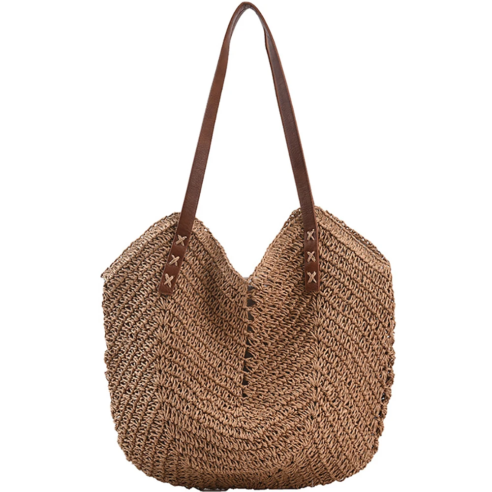 Women Brand Weave Tote Bags Female Luxury Designer Shoulder Bag Large Capacity Hollow Out Beach Handbags For Ladies High Quality