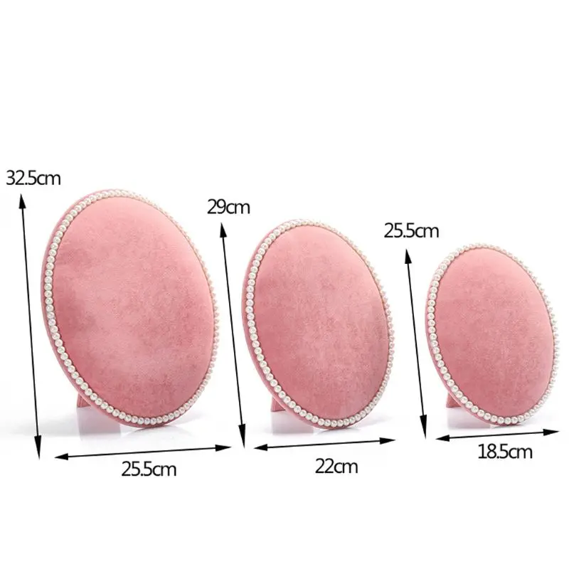 High Quality Velvet Oval Earrings Necklace Bracelet Pearl Jewelry Display Organizer Holder