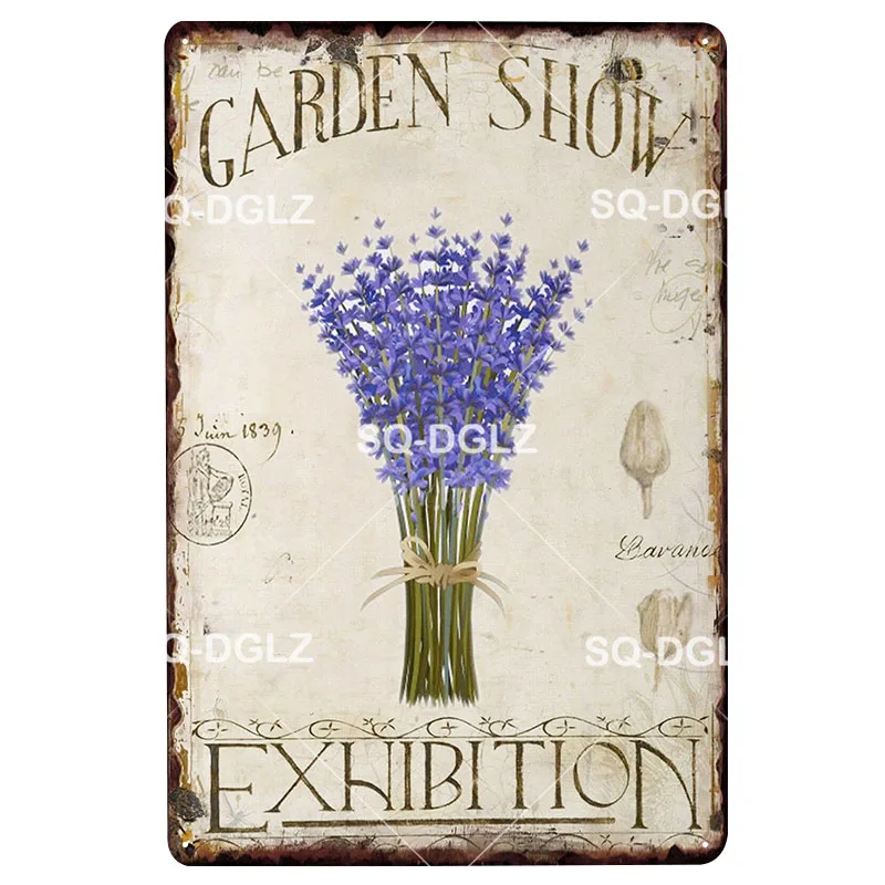 Lavender Metal Sign Plaque Vintage Decor Pub Bar Decoration Garden Tin Plate Poster Home | Дом и сад