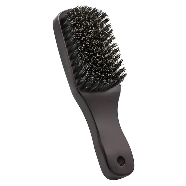 Barber Solid Wood Boar Shaving Brush Beard Massage Black Boar Bristle Hair Brush Curved Wooden Men Beard Mustache Brushes NO.1