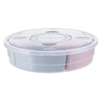 

Multi-Functional Compartment Snack Storage Box Plastic Candy Box Container Living Room Rotating Fruit Plate Desktop Organizer