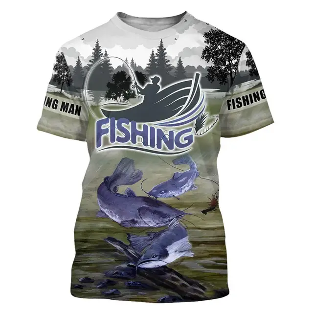 Catfish bluegrey Fishing T Shirt All Over Print 1