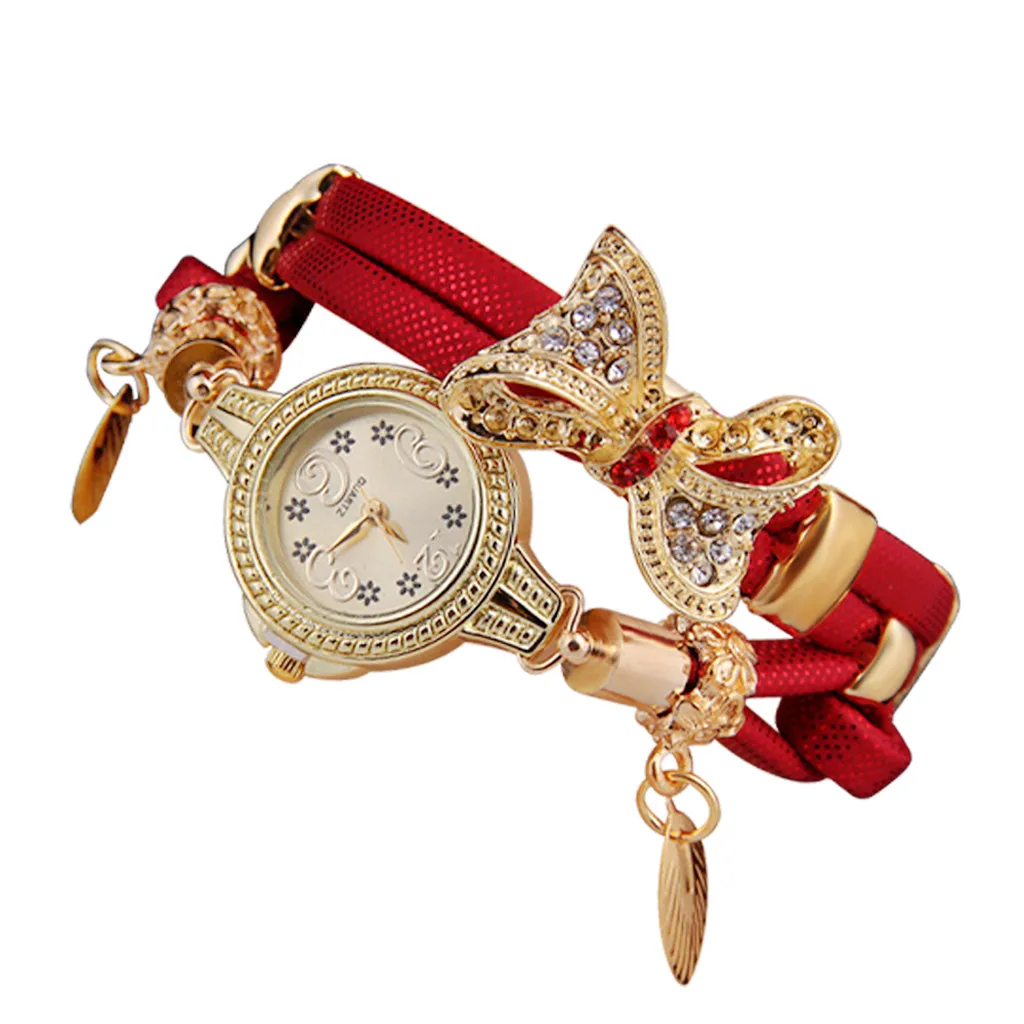 2021 New Watches Butterfly Retro Rhinestone Bracelet Watches Women Lovely Wedding Quartz Watches Часы Женские Наручные