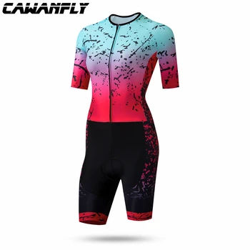 

2021 Pro Team Triathlon Suit Women's short sleeve Cycling Jersey Skinsuit Jumpsuit Maillot Cycling Ropa ciclismo set gel