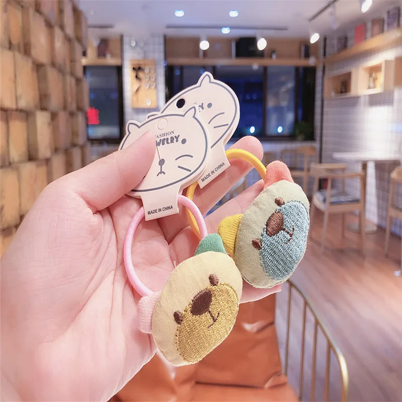 Ins Macaron/, модные эластичные резиновые резинки для волос с медведем для девочек, детские резинки для волос, резинки для волос, держатель для конского хвоста