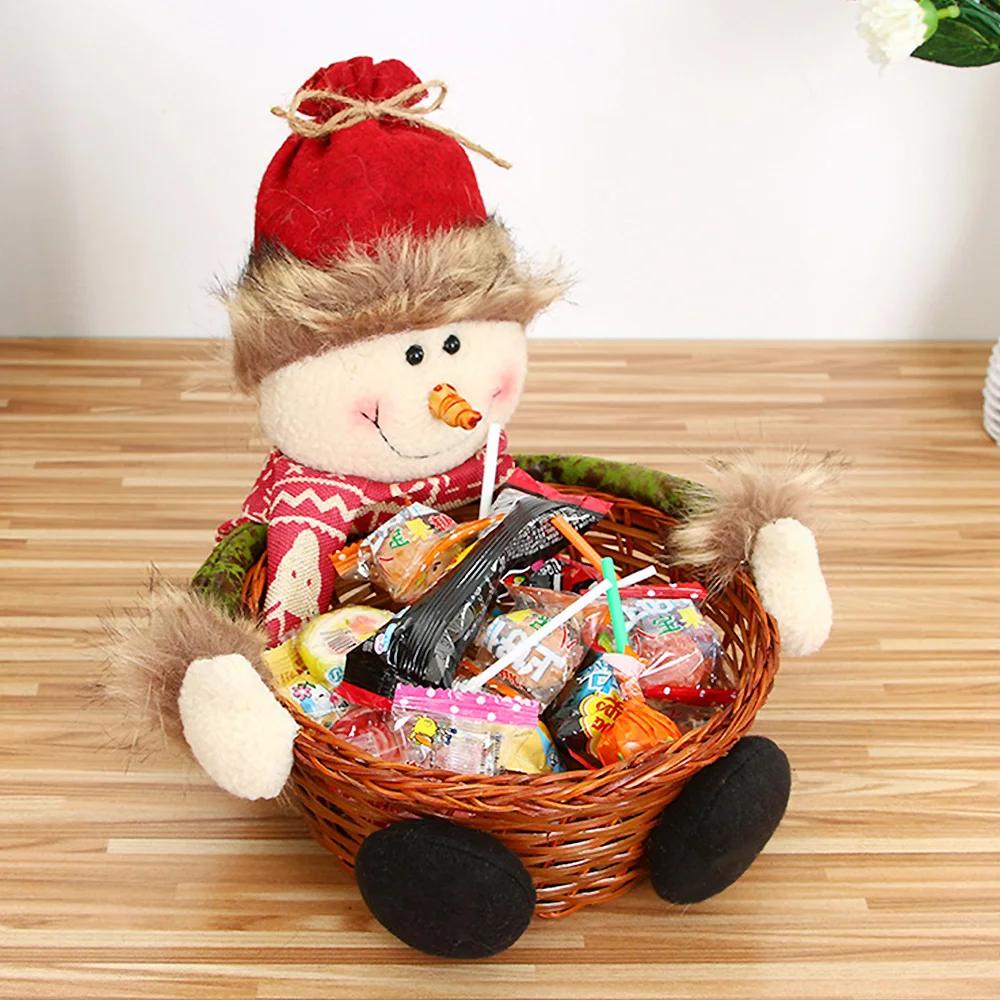 

Handmade Bamboo Christmas Candy Storage Basket New Year Home Decoration Santa Claus Storage Basket Gift Storage 2020 Newest 3