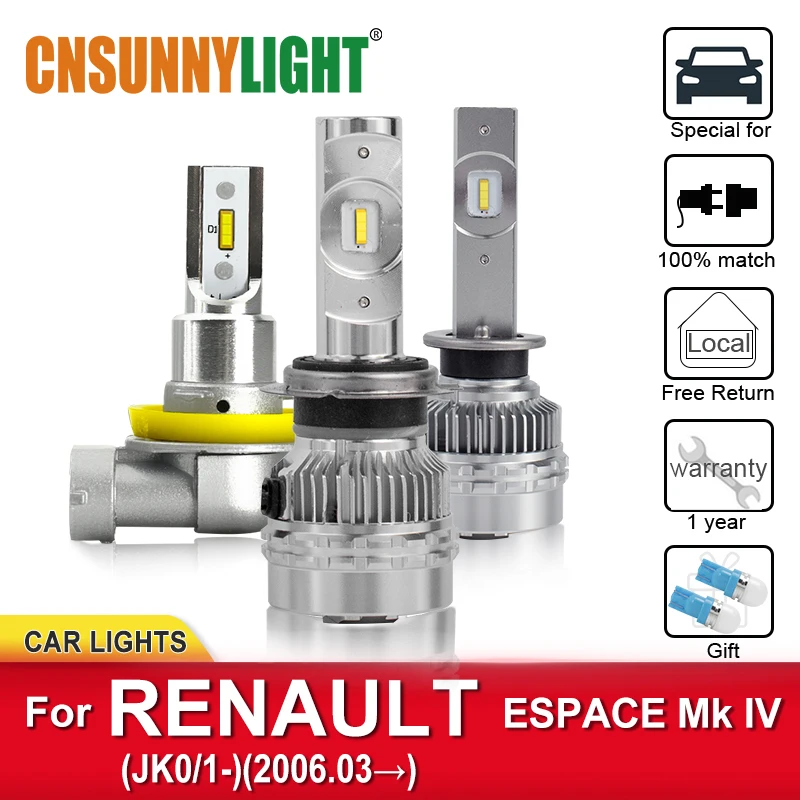 

CNSUNNYLIGHT LED Weatherproof Headlamp Bulbs For RENAULT ESPACE Mk IV JK0/1 From 2006 Foglamp Bulbs Headlamp Car-Styling Lights