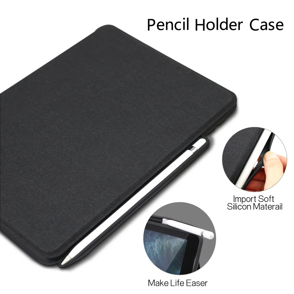 Tablet Case for iPad 10.2 2019 Bluetooth Keyboard with Pencil Holder Flip Smart Cover for iPad 7 7t