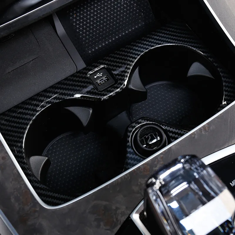 ABS передний держатель стакана воды рамка украшение крышка отделка для BMW X5 G05 углеродного волокна цвет изменение стиля автомобиля