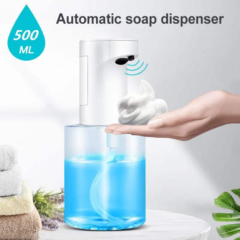 

500ml Automatic Soap Dispenser Touchless Foam Hand Soap Dispenser Smart Sensor Liquid Soap Dispenser for Bathroom Kitchen Toilet