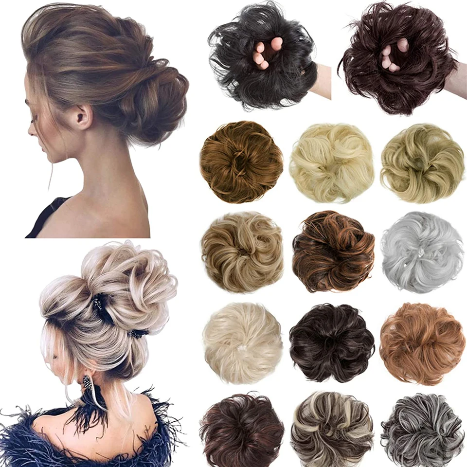 

SHANGZI Curly Chignon Hairpiece Synthetic Tousled Messy Bun Hair Elastic Band Updo Chignon Hair Hairpiece For Women