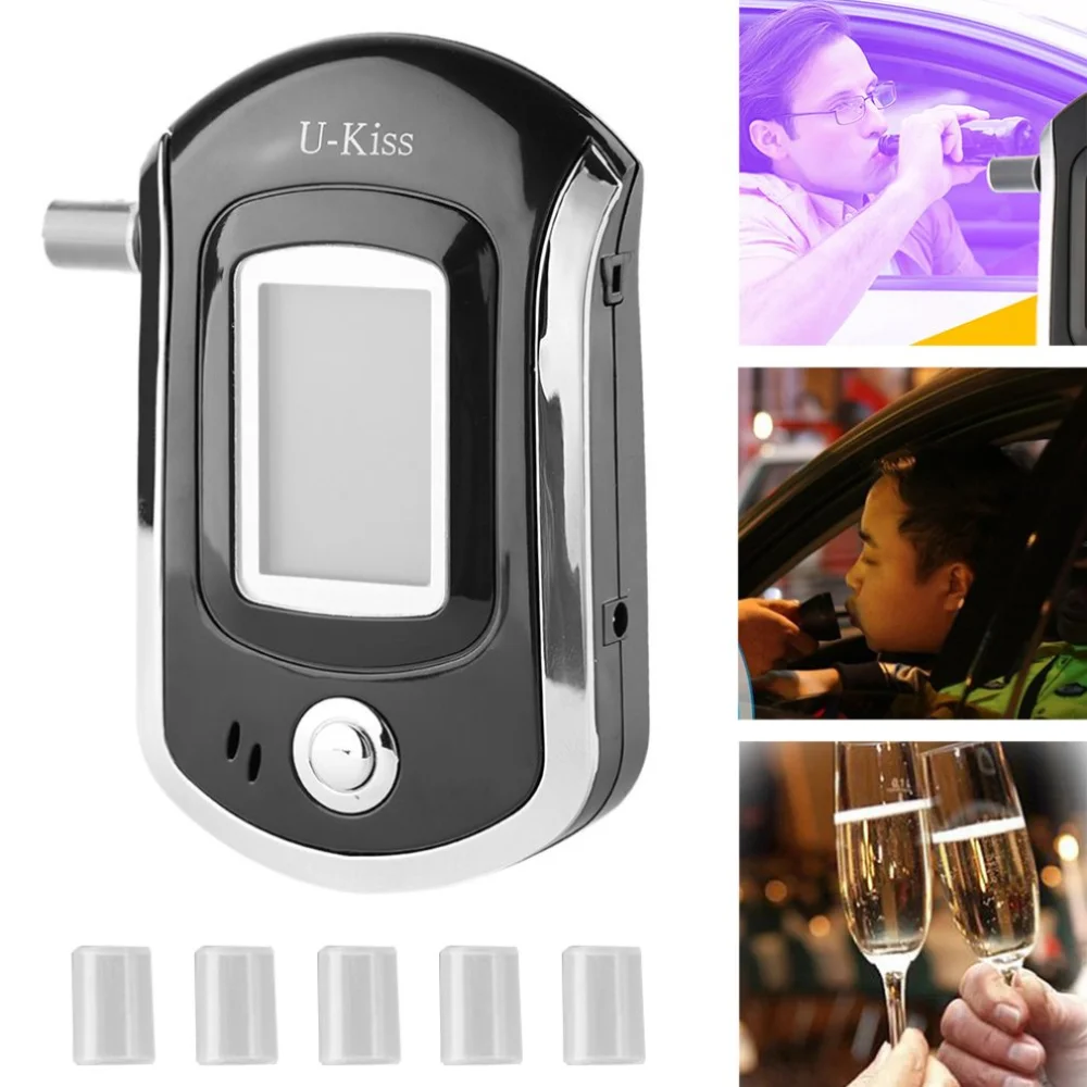 Профессиональный тестер алкоголя ЖК-дисплей Дисплей цифровой детектор алкоголя Высокая чувствительность алкотестер