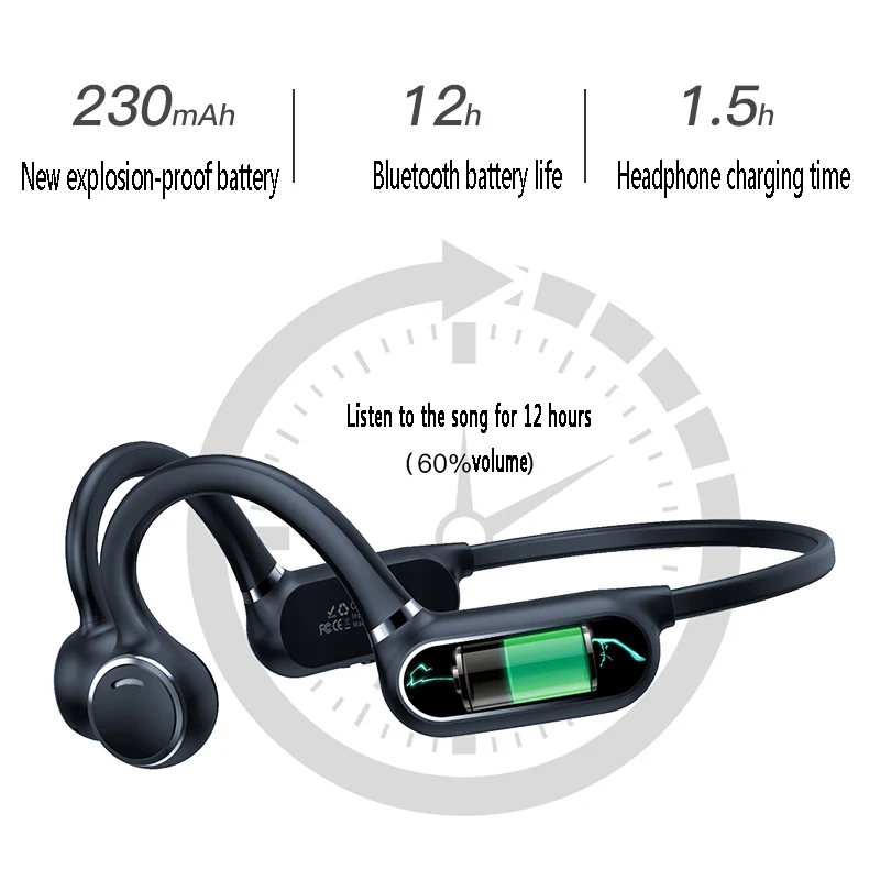 DDJ Headset Wireless Bluetooth Headset Stereo Sports Waterproof Long Standby With Wicrophone Suitable For All Mobile Phone
