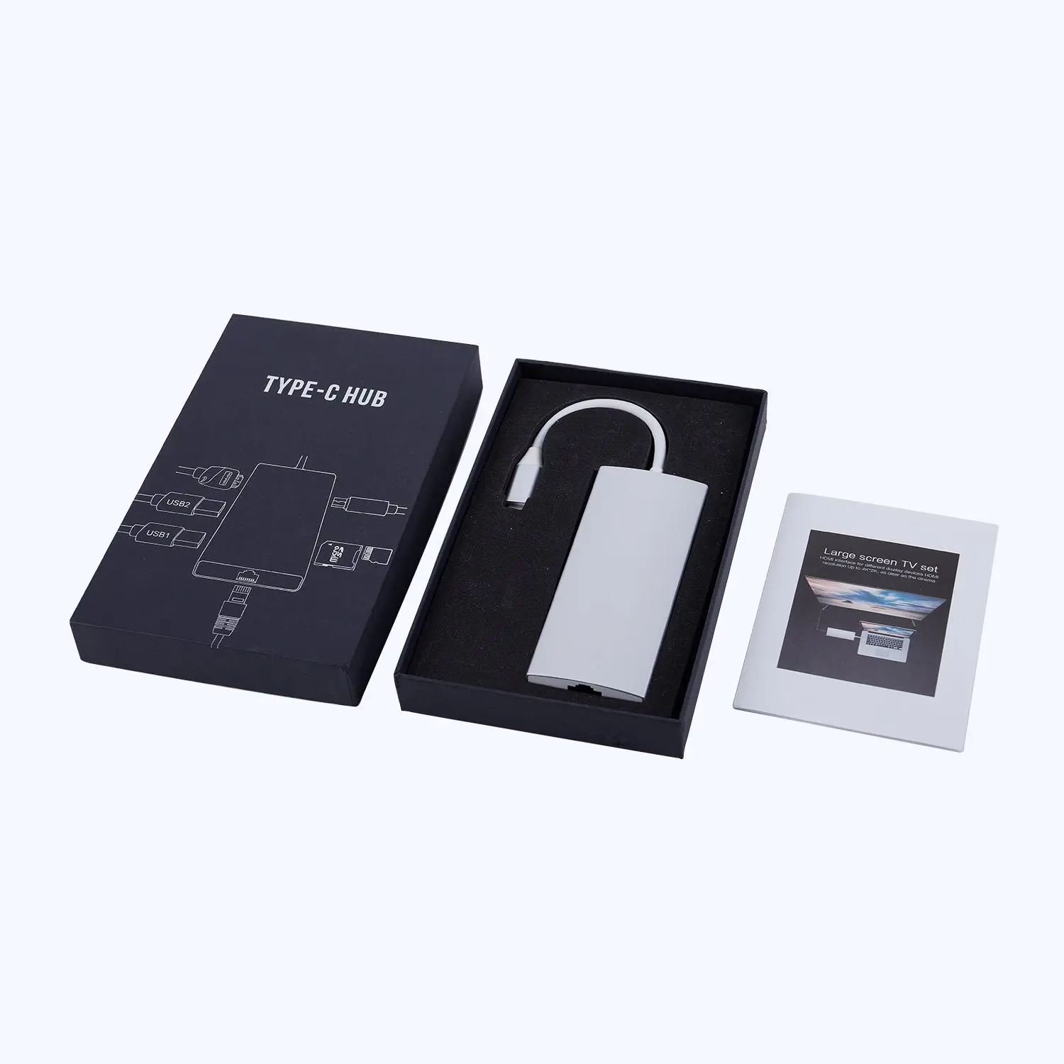 USB-C цифровой AV многопортовый концентратор с 4K HDMI, TF/SD кард-ридер, 2 USB 3,0, type C зарядка и гигабитный Ethernet адаптер для
