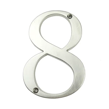 

10cm Big Modern House Number Door Home Address Mailbox Numbers for House Number Digital Door Outdoor Sign 4 Inch. #8 Silver