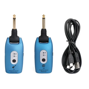

2.4G Wireless Guitar System Electric Guitars Transmitter and Receiver Set 30M Transmission Range Built-in Rechargeable Battery