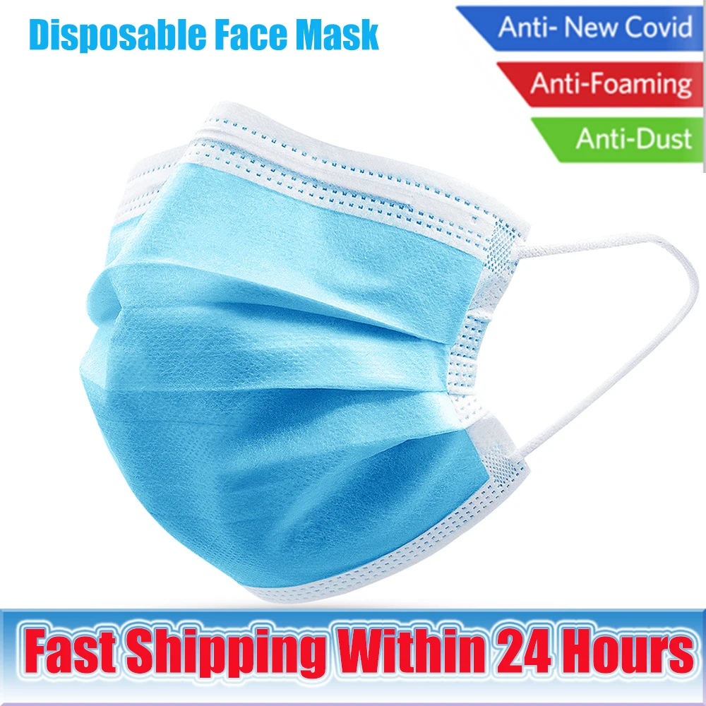 

10/50/100pcs/box Masks Safe Breathable Mouth Mask Disposable three-layer protective masks arloops Face Mouth Muffle