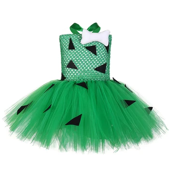 

Halloween Pebbles Flintstones Bone Costume Kids Girls Birthday Party Role Play Cartoon Tutu Dress Child Carnival Holidays Outfit