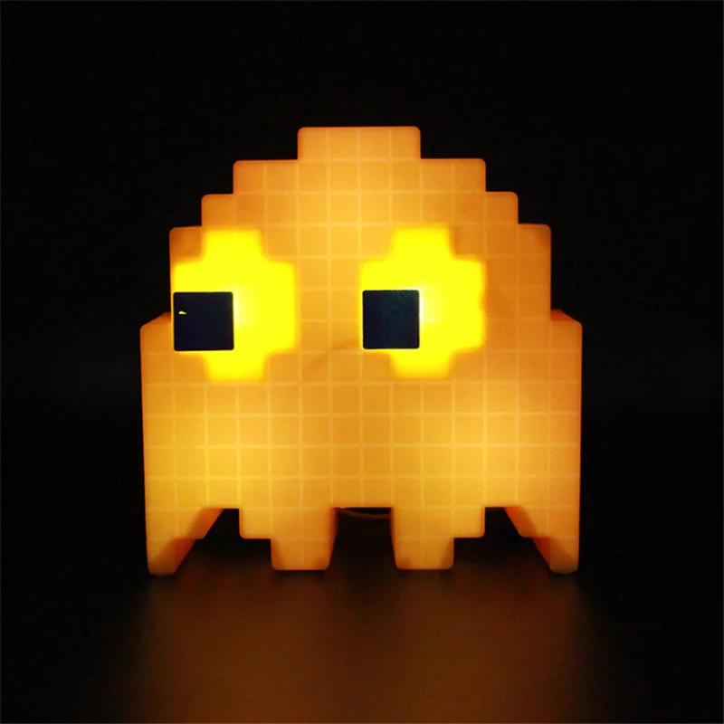 Lâmpada de Festa Presente do Miúdo Pac-man Pixel Night Light Guerras Colorido Mesa Crianças Atmosfera Lampara Comer Ervilhas Luz Fantasma Natal Led 3 mesa lâmpada de festa crianças atmosfera lampara
