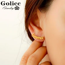 Golicc Steel Earrings Stainless For Women Customized Stud Earrings Name Best Friend Gifts For The New Year Handmade Jewelry Golicc Steel Earrings Stainless For Women Customized Stud Earrings Name Best Friend Gifts For The New Year Handmade Jewelry