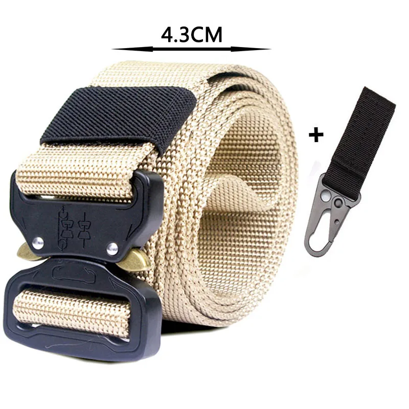 4.3cm blet and 1hook Нейлоновый тактический ремень Военная армейская металлическая пряжка полицейский ремень сверхмощный цинто военная игра обучение принадлежности для охоты поясная опора - Цвет: 4.3cm blet and 1hook