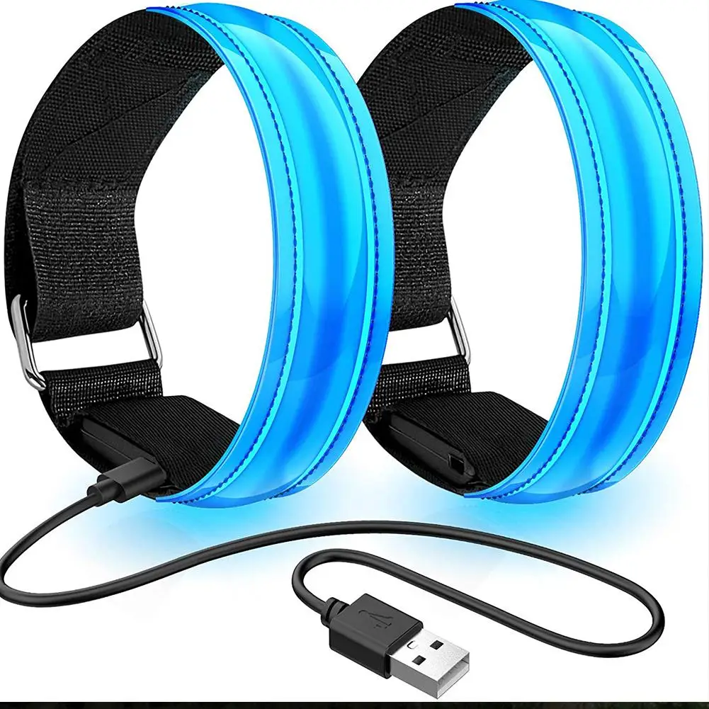 USB Charging LED Luminous Night Running Armband Bracelet Reflective Safety Belt Outdoor Sports Arm Band | Спорт и развлечения
