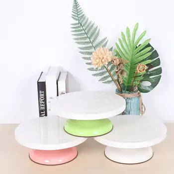 

Diy Cakes Decoration Turntable Manually Rotating Round Shaped Cake Mounting Pattern Turntable Baking Supplies