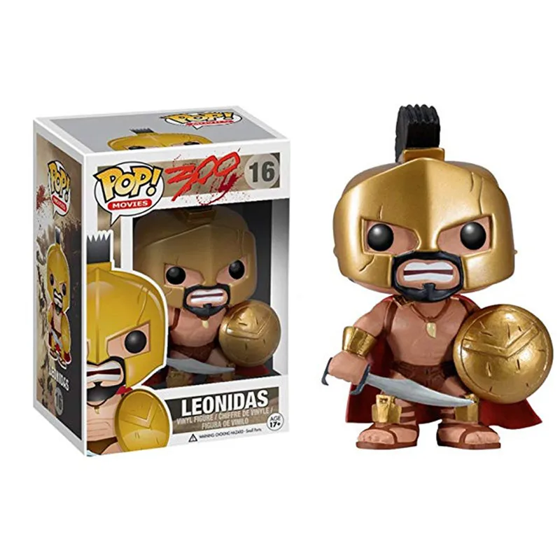 FUNKO POP, Новое поступление, фильм Спарта, 300, король, LEONIDAS, 16#, ПВХ фигурки, коллекция, модель, игрушки для детей, рождественский подарок - Цвет: Черный