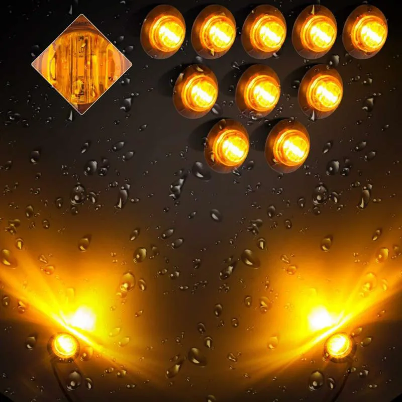 Truck Amber LED Lights Small Round Waterproof IP67 Side Marker Set Button | Автомобили и мотоциклы