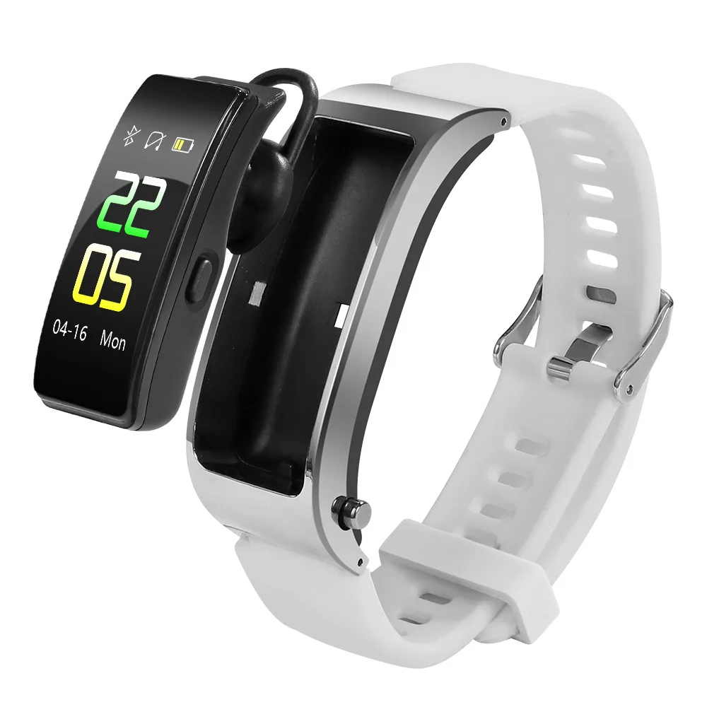 Silvery Умный Браслет Y5, Bluetooth гарнитура, 2в1, цветной сенсорный экран, AI, пульсометр, pk band 4, i100, i200, i300, i600tws - Цвет: Silvery