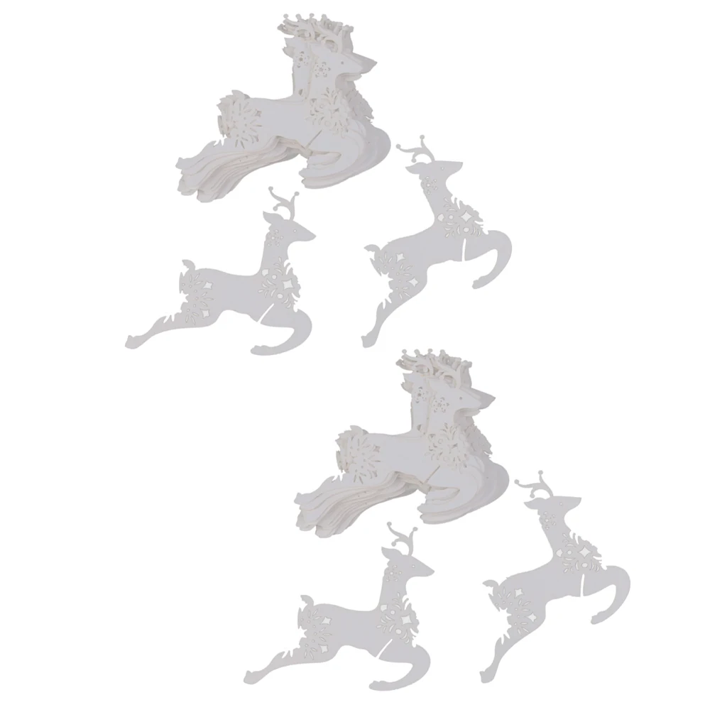 Stunning Reindeer Shape Glass Place Cards Wedding Birthday Party Ornaments White Pack Of 50PCS