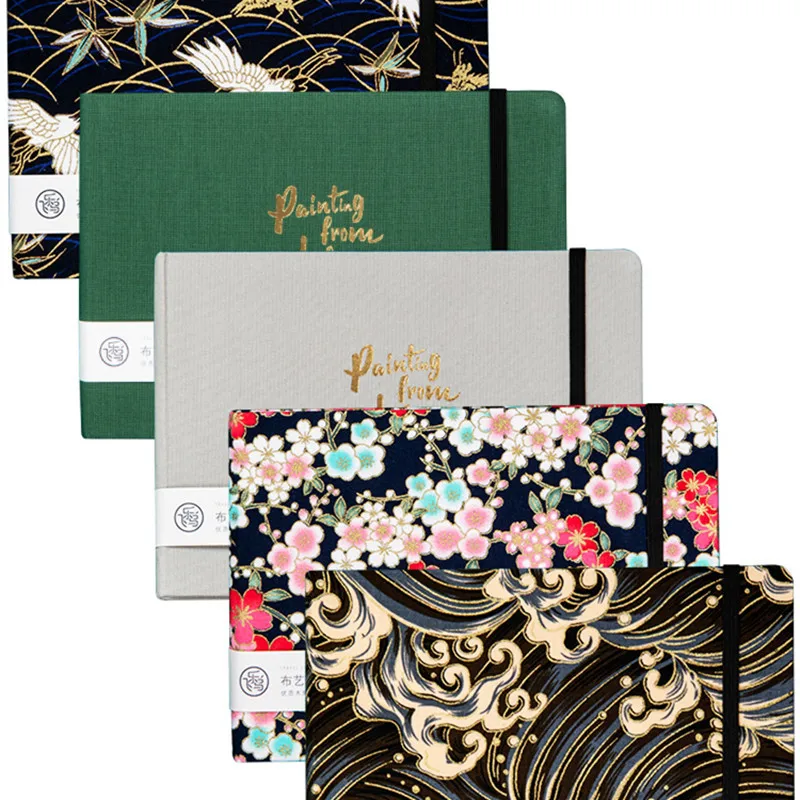 Drawing Sketchbook 32K Watercolor Book 300g Cloth Art Cover Portable Travel Hand-painted Blank Graffiti Painting Book
