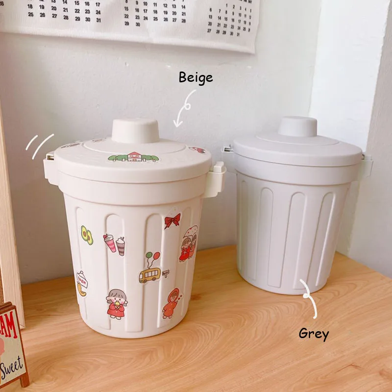 Mini Trash Can Desktop Bin Garbage Basket Desk Plastic Office Supplies Dustbin Sundries Barrel Box