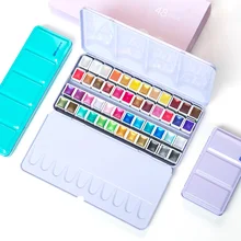 Улучшенный Высокое качество 12/24/48 Цвета кружевные шелковые трусики перламутрового оттенка акварель набор красок пигмент Твердые Краски для товары для рукоделия