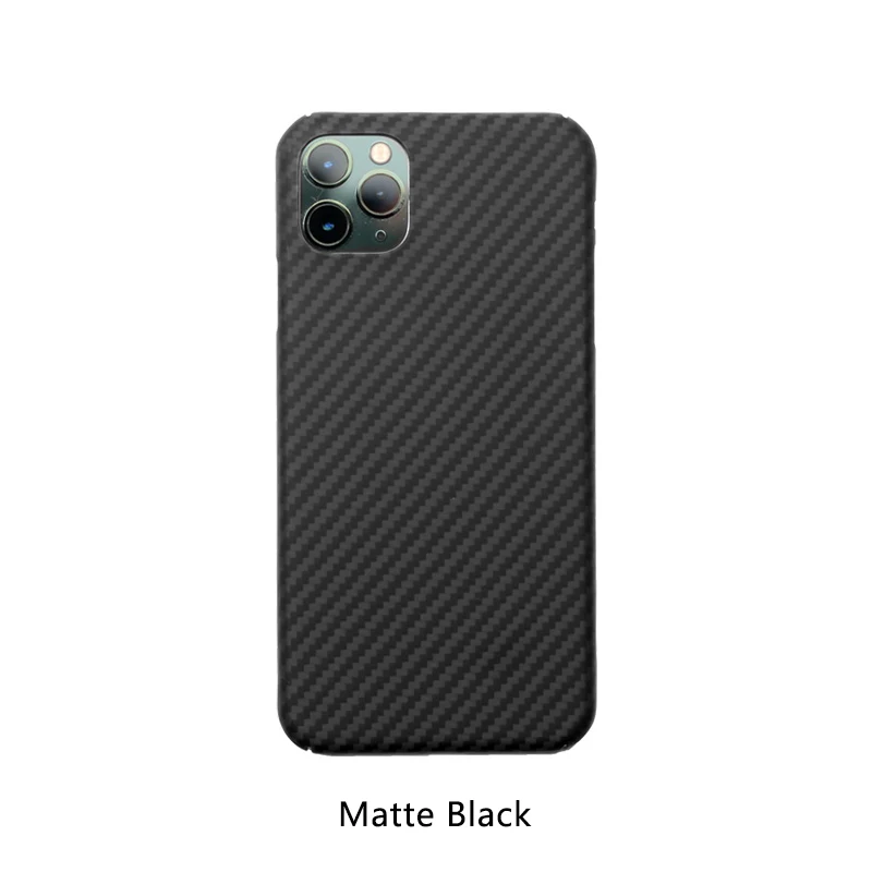 Для iPhone 11 Pro Max чехол Роскошный тонкий жесткий настоящий матовый карбоновый противоударный армированный чехол для телефона для iPhone 11 задняя крышка - Цвет: Matte Black