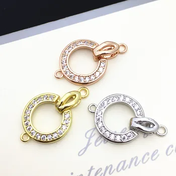 

Clasps For Jewelry Making Fastening Accessories 925 silver plating Cubic Zirconia Clasps For DIY Pearls Necklace Bracelet Clasp