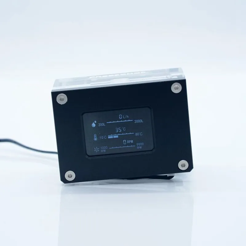 Черный LSJ-ZN DIY воды с водяным охлаждением расходомер Расходомер скорость потока воды датчик температуры расходомер - Цвет: Черный