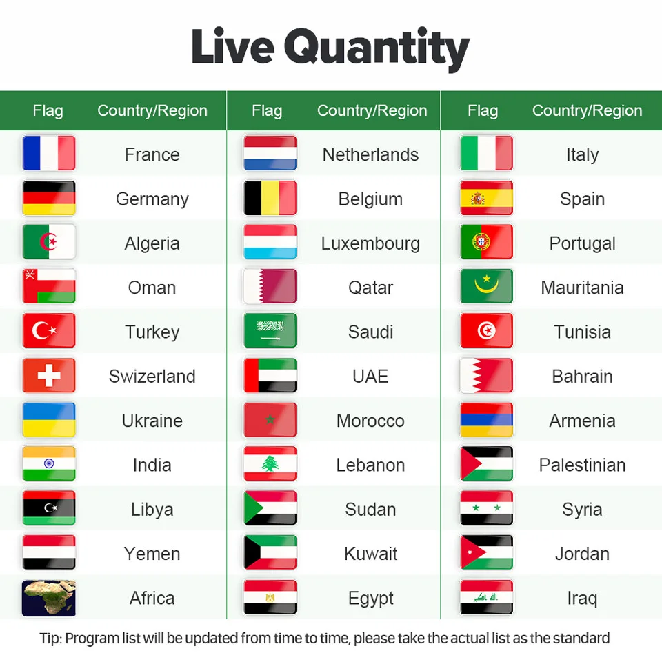 IPTV подписка на арабский голландский IPTV Германия Франция golax-m6 1G+ 8G andriod7.1 1 год QHDTV IPTV подписка голландский