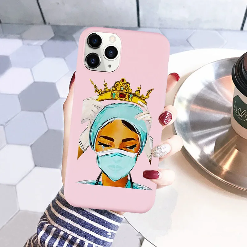 Nurse Queen Doctor King Phone Case for IPhone 11 Pro XS Max XR X 8 7 6 6S Plus SE 2020 Soft Silcone Cover Coque